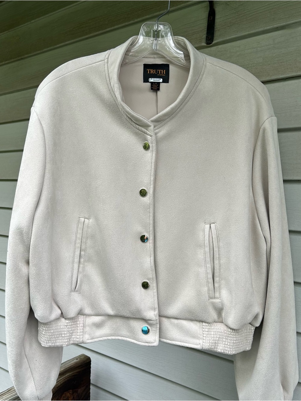 Truth by Republic NWOT Trendy Suede-like Contemporary Bomber Jacket. Sz Large.